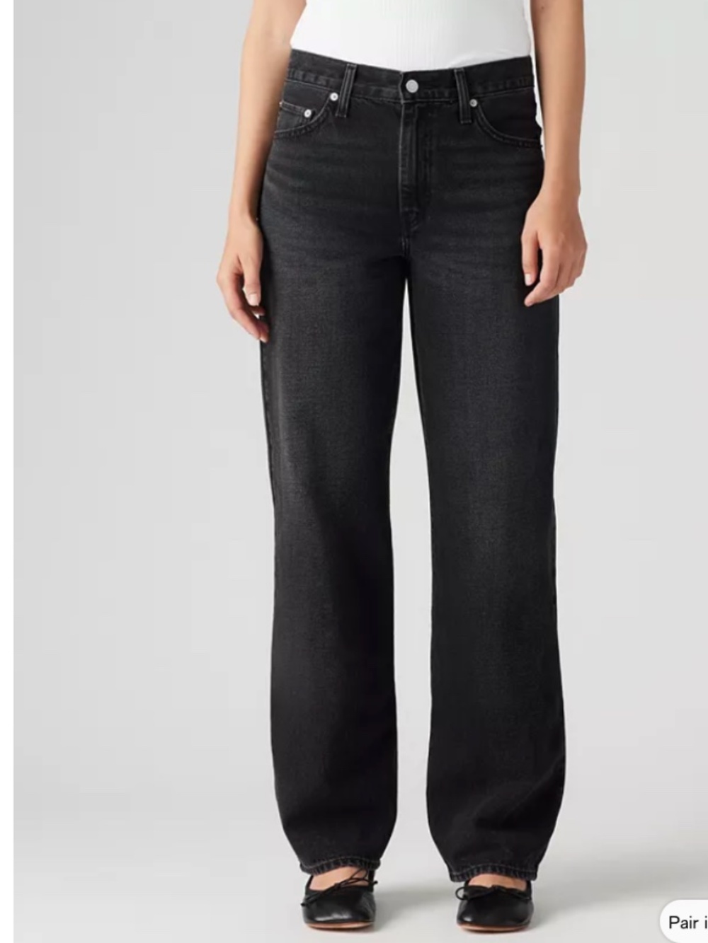 LEVI'S BAGGY DAD JEANS - DARK WASH "Shrink Up" 31x30